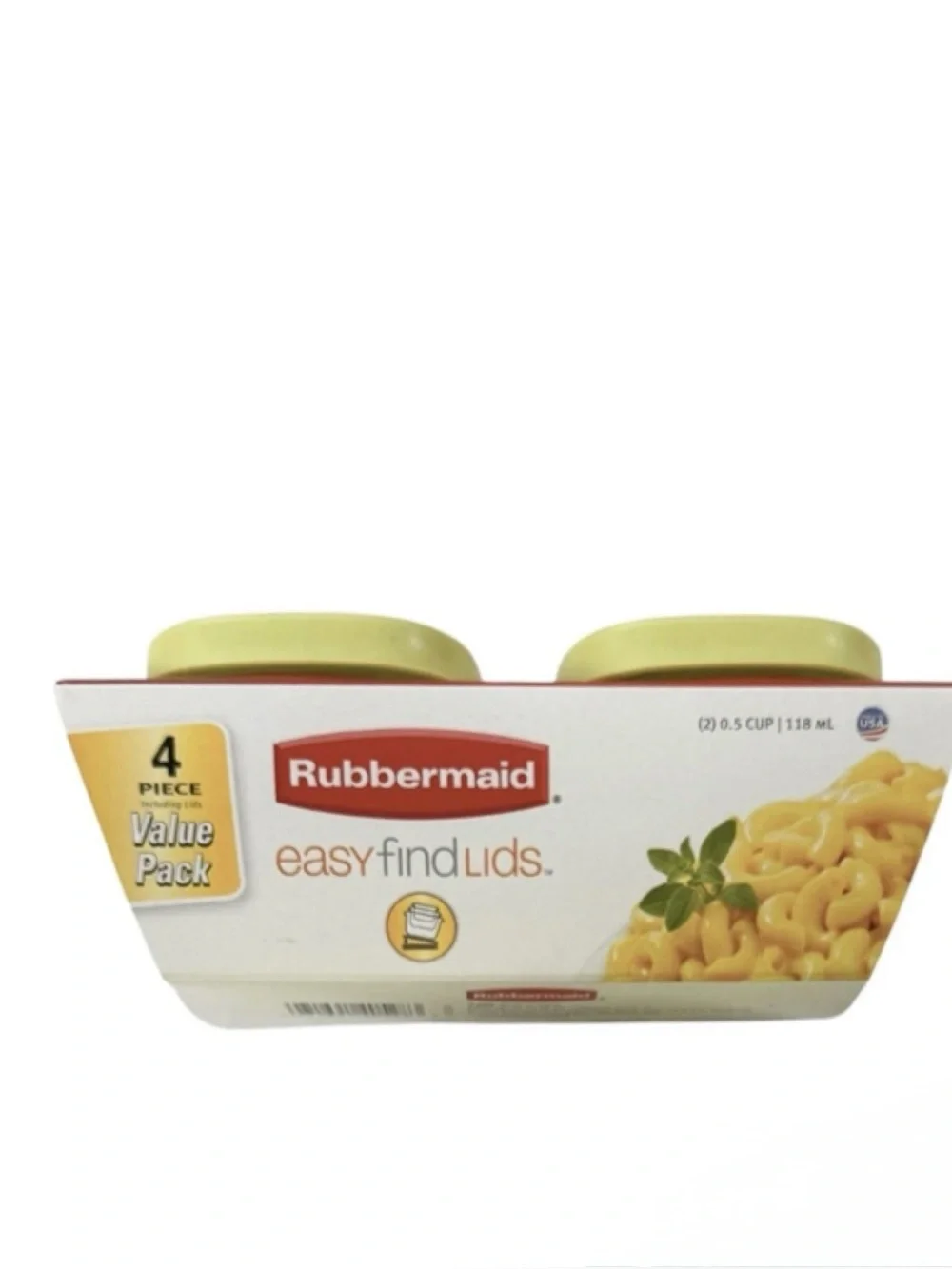 NEW 2 Pack RUBBERMAID Easy Find Lids Food Storage Containers 0.5 Cup Green